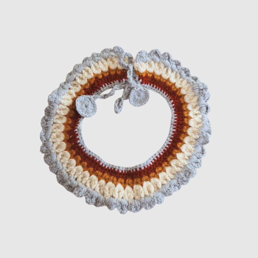 Handmade Knitted Pet Collar - Cozy Autumn