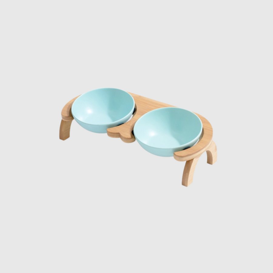 Bun's Tilted Twin Pet Bowl - Harmony Stand (Ocean Mist)