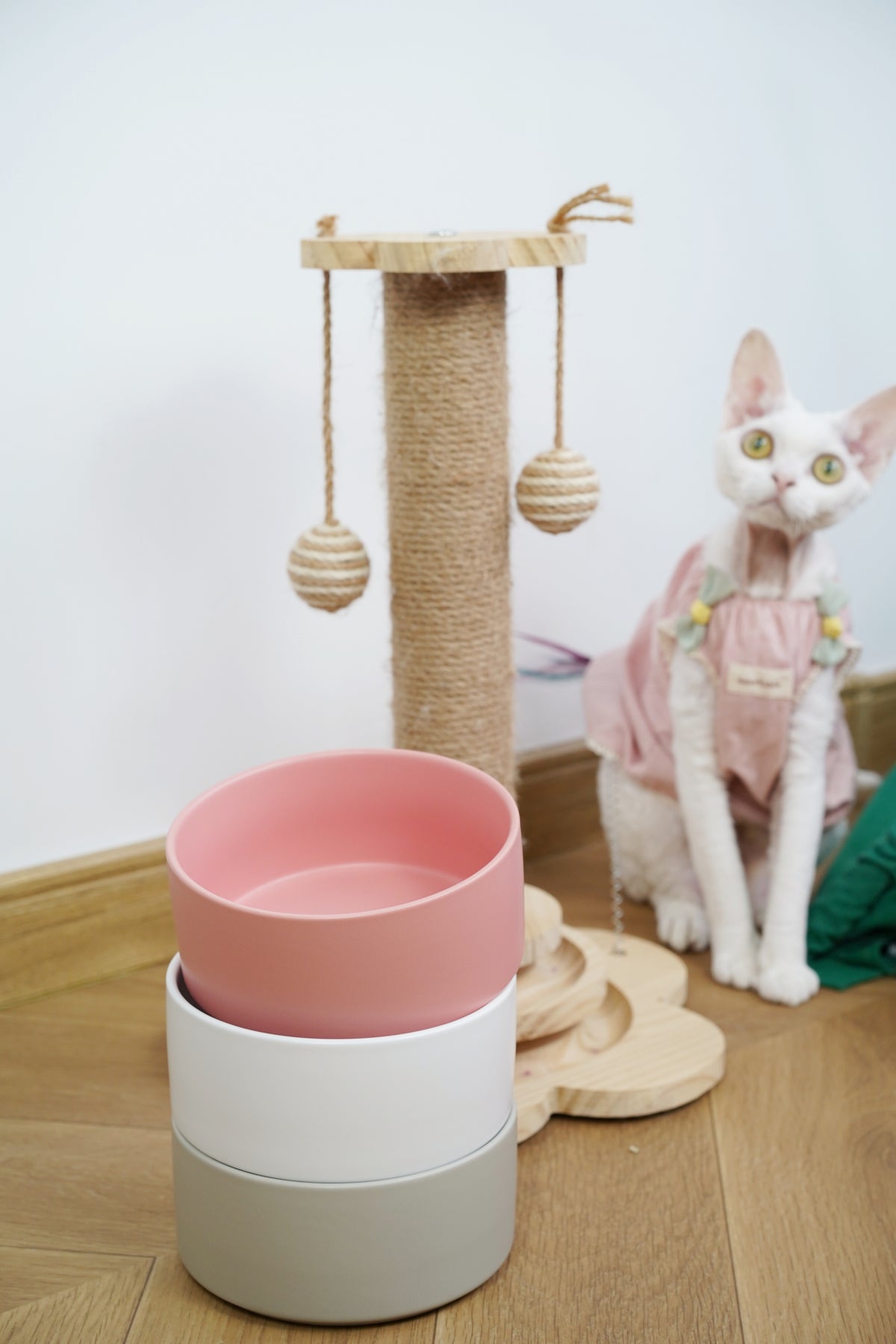 Sophie's Classic Twin Pet Bowl - Bamboo Embrace (Rose Pink)