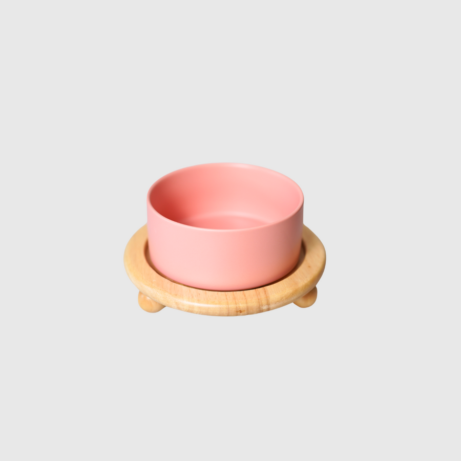 Sophie's Classic Pet Bowl - TimberBase (Rose Pink)