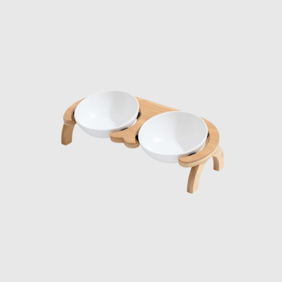 Bun's Tilted Twin Pet Bowl - Harmony Stand (Coral Blush)